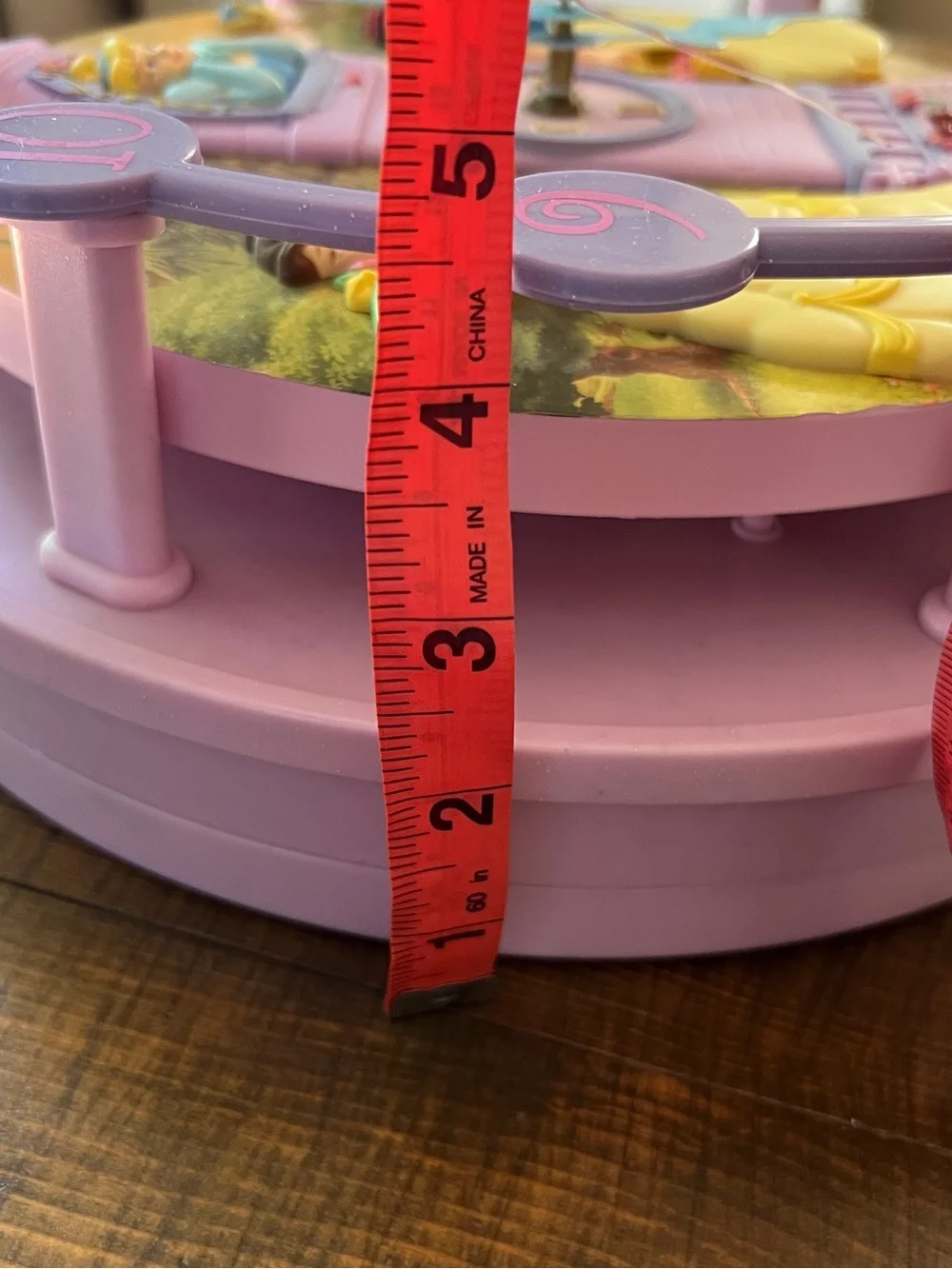 Vintage Disney Princess Clock — Lavender & Pink with sound and movement hourly